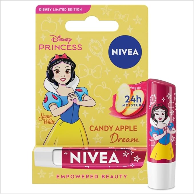 Nivea DISNEY PRINCESS SNOW WHITE LIMITED EDITION DREAM CANDY APPLE LIP BALM (4.8G), UNIQUE DISNEY PRINCESS INSPIRED LIP BALM FOR KIDS, CONTAINS MOISTURISING SHEA BUTTER FOR 24 HOUR MOISTURE - Image 2